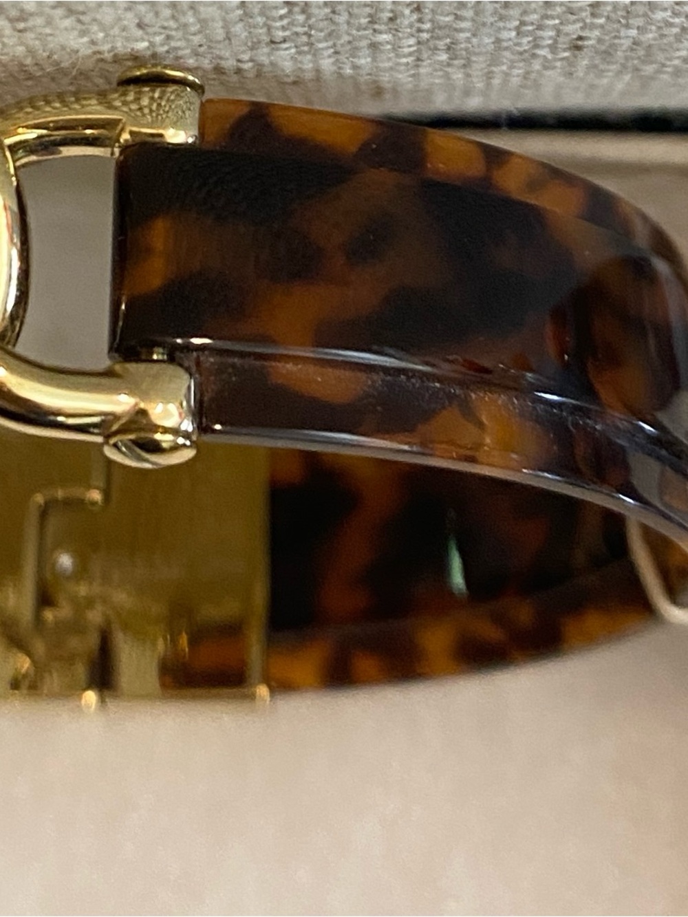 Fossil Tortoise Resin Bracelet with Gold Hardware